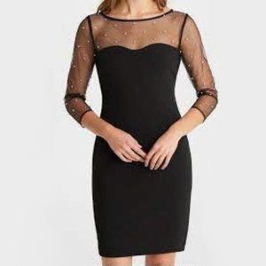 NWT Karl Lagerfeld black & faux pearl embellished cocktail dress 12